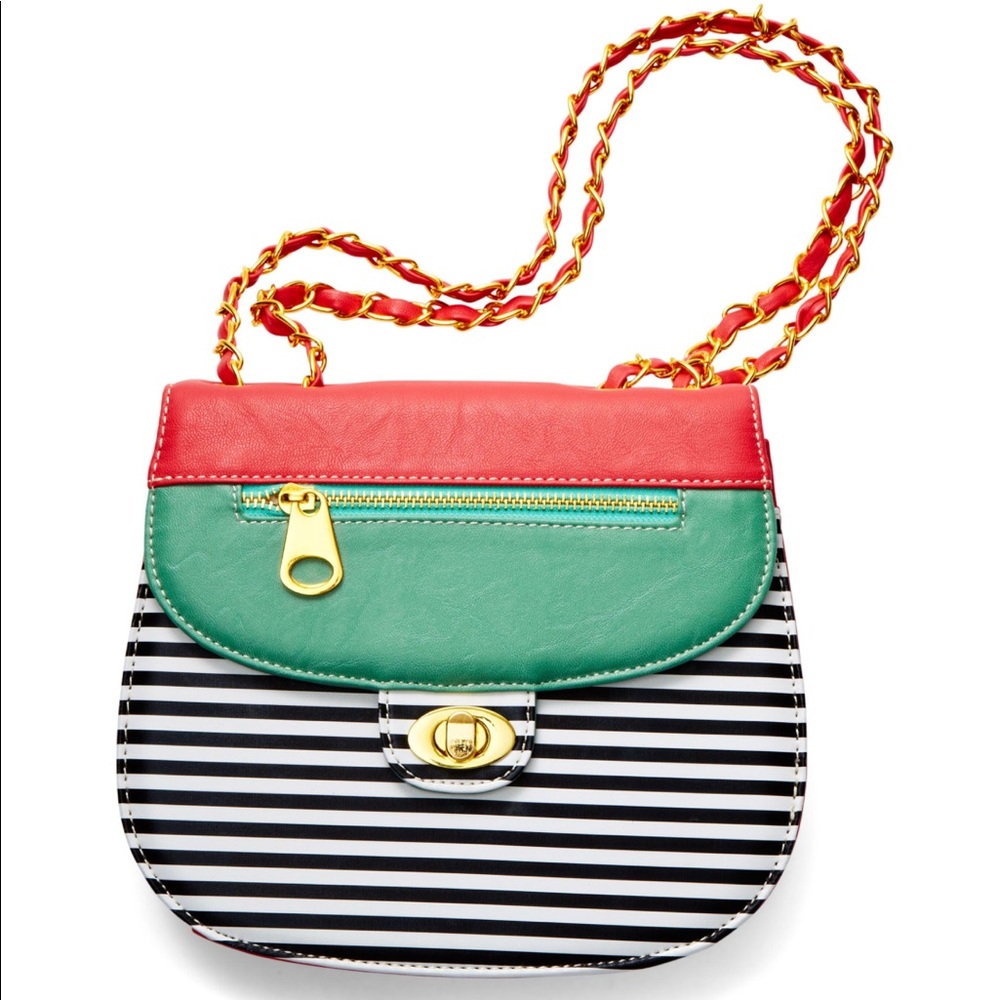 Color Block Striped Purse